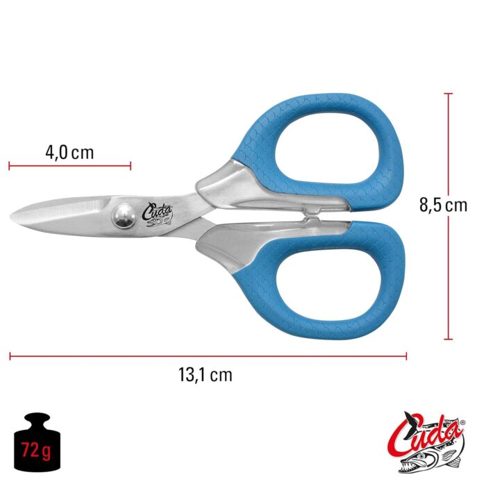 CUDA 5.5" Large Braid Shear | Durable Fishing Braid, Mono & Fluorocarbon Cutter for Saltwater & Freshwater with Dual Serrated Blades & Oversized Non-Slip Comfort Bows - Image 2
