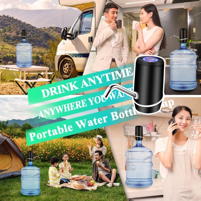 Water Dispenser for 5 Gallon Bottle, Electric Water Pump for 5 Gallon Jug with Switch and USB Charging, Portable Automatic Water Jug Dispenser for Camping, Travel, Home, Kitchen, Office - Image 4