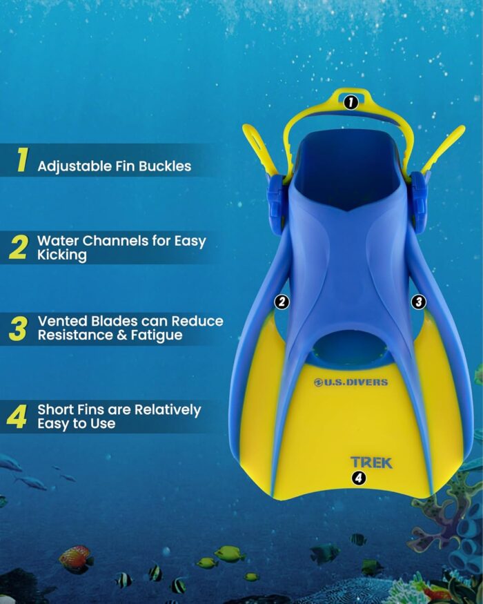 OutdoorMaster x U.S. Divers Admiral Set Adults Snorkeling Mask Fins Gear, Travel Use Scuba Diving Kit with Panoramic View Mask, Dry Top Snorkel, Trek Fins, Portable Bag for Swimming Snorkeling - Image 4