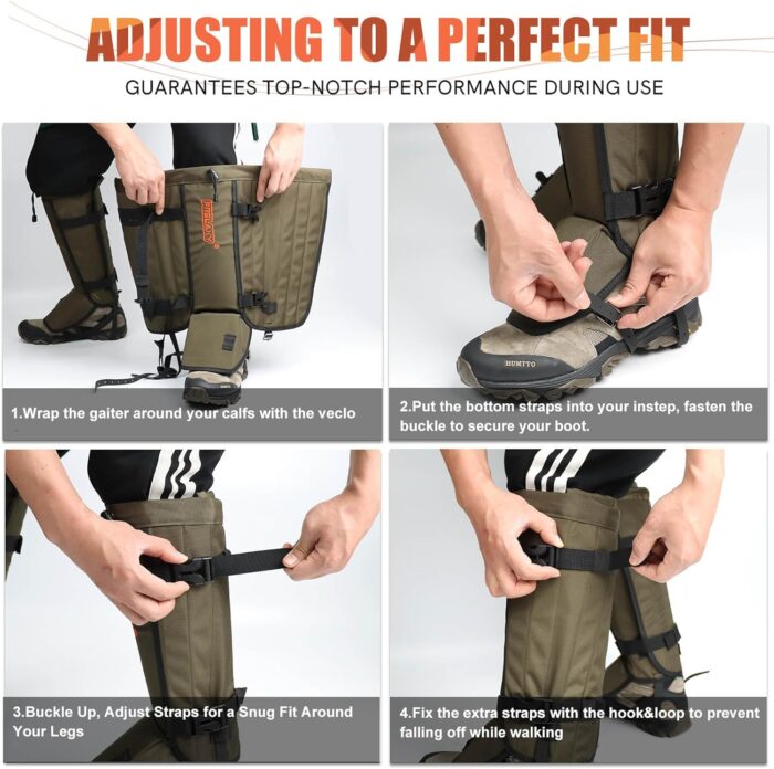 Frelaxy Snake Gaiters, Waterproof Snake Guard Chaps, Snake Bite Protection for Lower Legs, Adjustable Snake Proof Gaiters for Hunting/Outdoor Working, Fit for Men & Women - Image 6