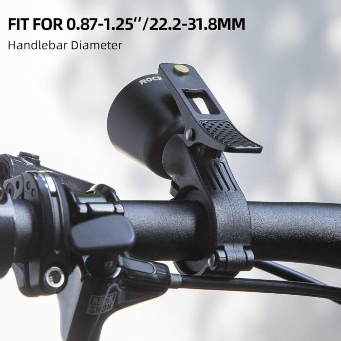 ROCKBROS Bike Bell Classic Bicycle Bell Mountain Bike Bells for Adults with Loud Sound and Fit for 0.87-1.25in/22.2-31.8mm Bicycle Handlebars - Image 5