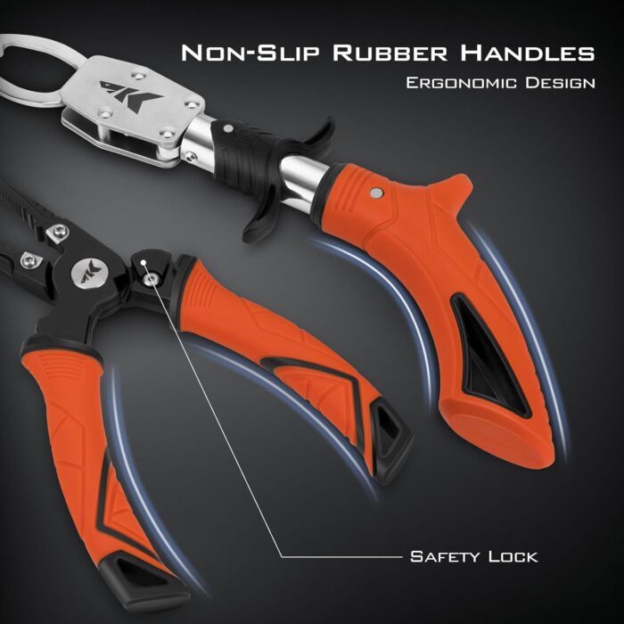 KastKing Paradox Fishing Pliers, Angled Fish Lip Gripper, Saltwater Resistant 420 Stainless Steel Fishing Tools, Fishing Pliers Hook Remover with Ergonomic Handle, Fishing Gifts for Men - Image 2