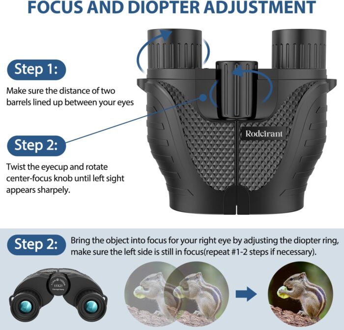 Binoculars 15x25 for Adults,Waterproof Durable & Clear Binoculars with Low Light Night Vision for Sightseeing,Concerts and Bird Watching - Image 5