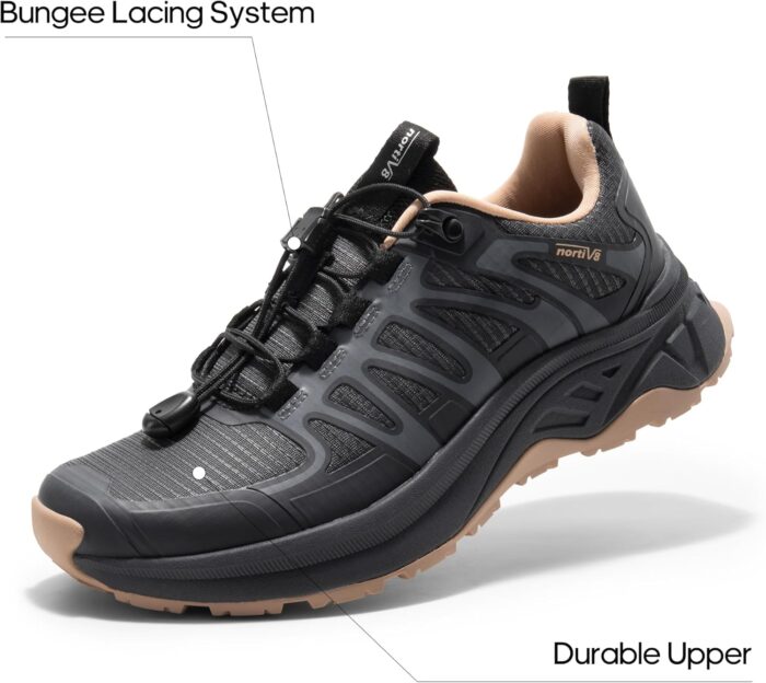 NORTIV 8 Women's Quick Laces Hiking Shoes Lightweight Walking Outdoors Trekking Trails Camping Casual Sneakers - Image 3