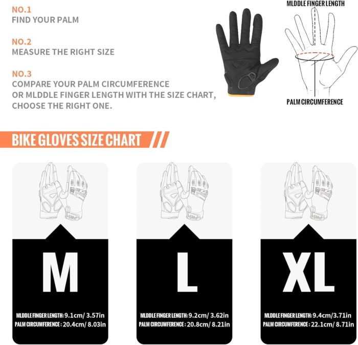 Cycling Gloves for Men/Women-Full Finger Bicycle Gloves Anti-Slip Shock Absorbing Padded MTB/Road Biking Gloves - Image 2