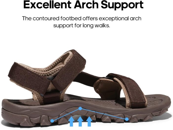 NORTIV 8 Men's Sandals Hiking Sports Lightweight Summer Water Arch Support River Open Toe Athletic Trail Outdoor Walking Sandals Longdo - Image 2