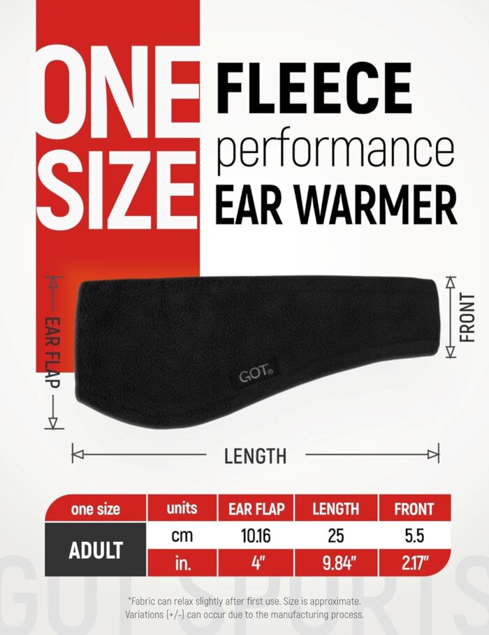 GOT Sports Ear Warmer Headband for Women - Fleece Running Headband Ear Covers for Cold Weather - Ski Cycling Muffs for Winter (Black) - Image 4