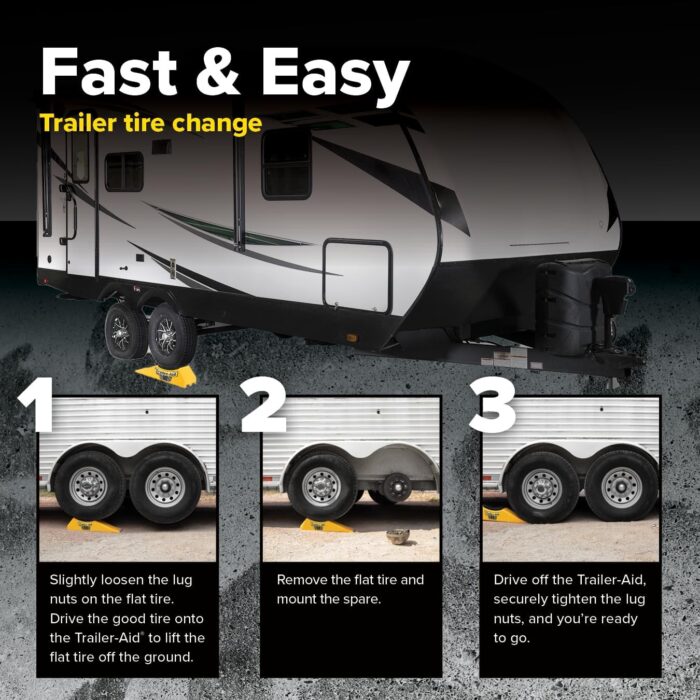 Camco Trailer Aid Plus - 5 1/2" Lift Tandem Tire Trailer Ramp - Quickly Change RV & Trailer Tires Without Unloading Cargo - Trailer & RV Accessories for Easier Hauling (21002) - Image 4