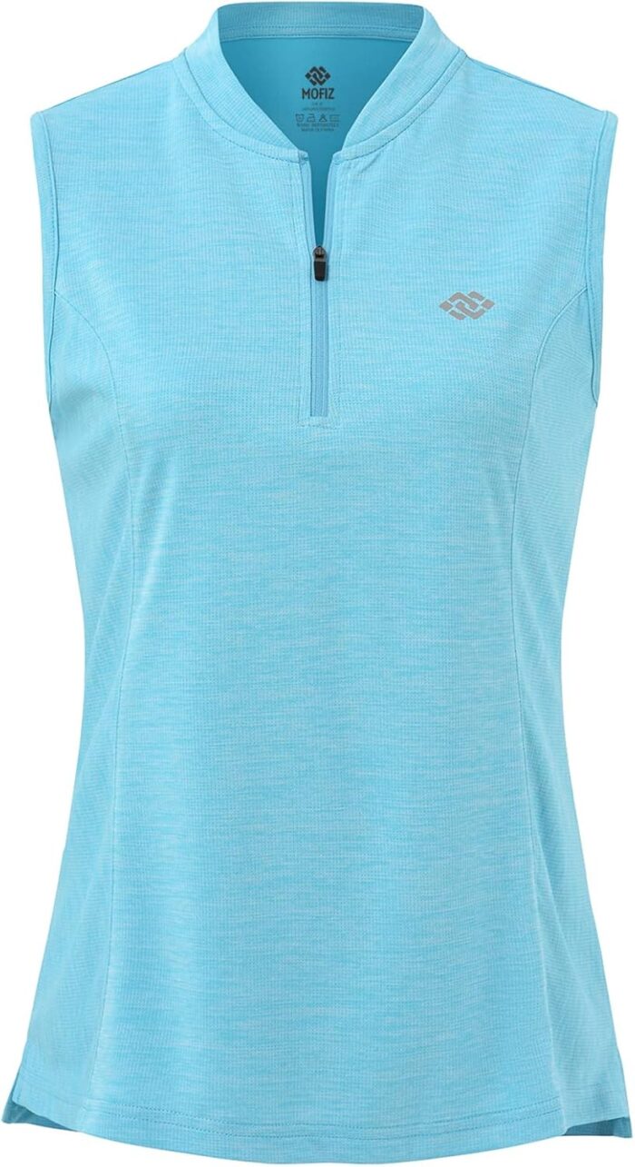 Women's Sleeveless Tennis Shirt Golf Shirts for Women Quick Dry Pickleball Shirts UPF 50+ Sportswear T-Shirts with Zipper - Image 7