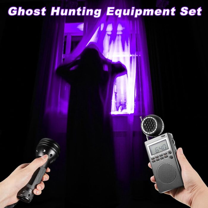Dunzy Ghost Hunting Equipment Kit,Spirit Ghost Hunting Equipment Communication Include 1 Paranormal Radio 1 Speaker and LED UV Flashlight,Paranormal Research Tool Portable Detector(Retro Style) - Image 7