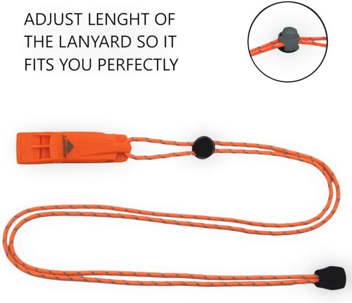 Emergency Whistles with Lanyard Safety Whistle Survival Shrill Loud Blast for Kayak Life Vest Jacket Boating Fishing Boat Camping Hiking Hunting Rescue Signaling Kids Lifeguard Plastic 2 Pack - Image 8