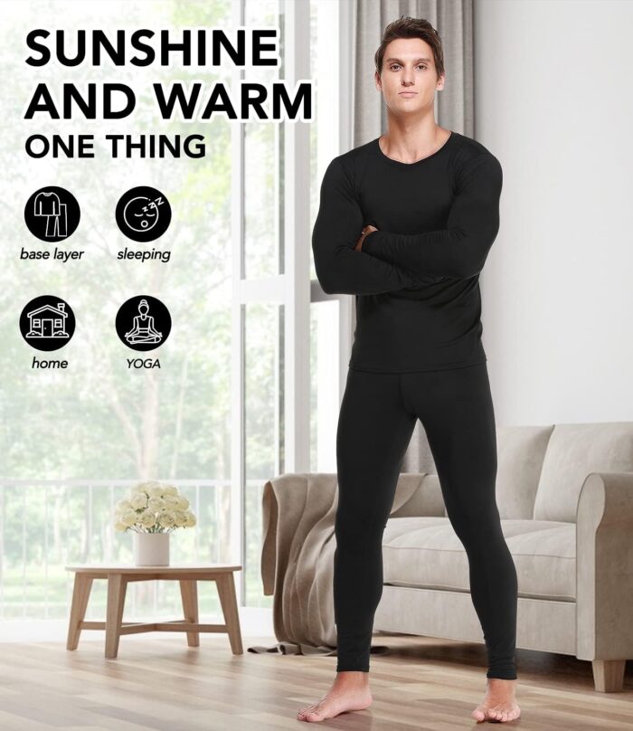 JZCreater Thermal Underwear for Men, Mens Long Johns Thermal Underwear Set, Fleece Lined Base Layer for Cold Weather - Image 6