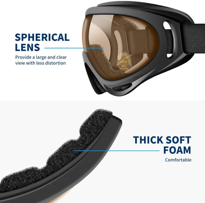 Anti-Glare Lenses-Ski Goggles Winter Sport Snowboard Goggles with UV 400 Protection - Image 6