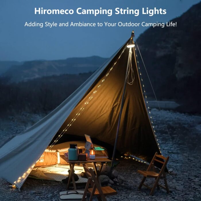 Camping Lights String, Outdoor String Light with 5 Lighting Modes, Quick 30s Recovery, Durable and Waterproof, USB Charging - Portable Camping Lights for Yard/Hiking (32.8ft) - Image 6