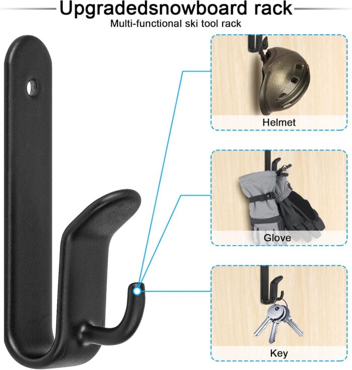 Snowboard Wall Mount Clips, Horizontal Skateboard Wall Mount，Snowboard Display Stand for Room, Garage - Image 4