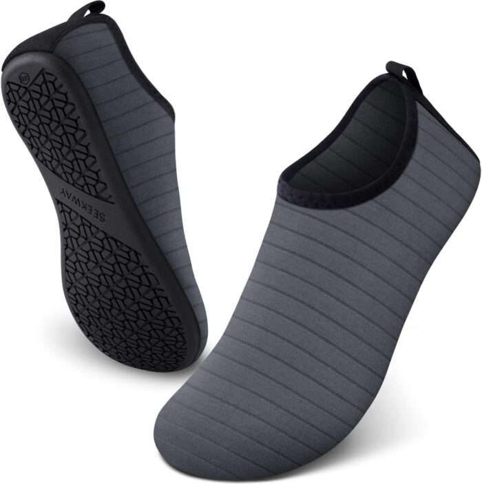SEEKWAY Water Shoes Women Men Adult Quick-Dry Aqua Socks Barefoot Non Slip for Beach Swim River Pool Lake surf Black SK002(U)