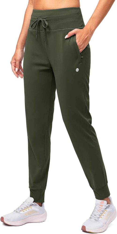 G Gradual Women's Fleece Lined Joggers High Waisted Water Resistant Thermal Winter Sweatpants Running Hiking Pockets