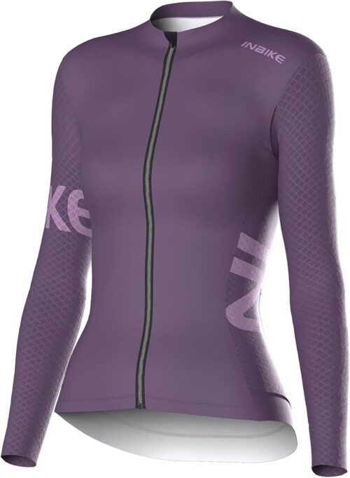 INBIKE Cycling Jersey Women Long Sleeves Bike Shirts with Pockets Quick Dry Bicycle Clothing for Road Biking Riding