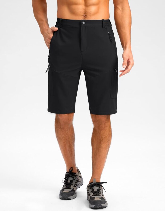 Pudolla Men's Hiking Shorts 11" Lightweight Cargo Work Shorts for Men Summer Travel Golf Casual Outdoor with 5 Pockets - Image 2