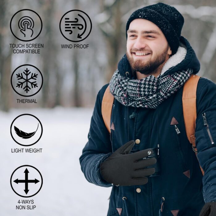 Waterproof Winter Gloves for Men & Women,Windproof, Warm Ski Gloves, Touchscreen, Anti-Slip Grip Gloves for Cycling, Snowboarding, Hiking, Running, Driving and Outdoor Sports - Image 5