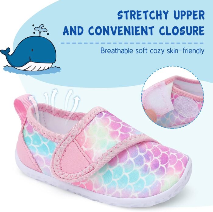 LeIsfIt Toddler Water Shoes Boys Girls Aqua Socks Kids Breathable Swim Shoes Non-Slip Barefoot Beach Shoes - Image 2