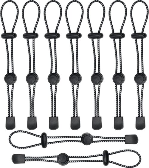 Backpack Hiking Stick Holder Straps, Elastic Lanyard Cord Rope for Walking Pole Fixing Buckle Adjustable Trekking Poles for Camping Hiking Mountaineering Tactical Bag Accessories 10Pcs