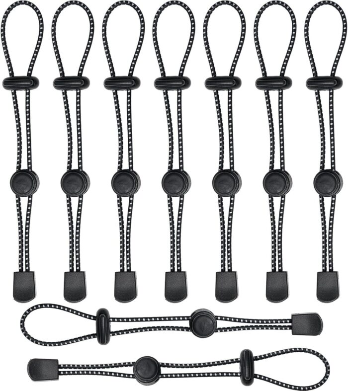 Backpack Hiking Stick Holder Straps, Elastic Lanyard Cord Rope for Walking Pole Fixing Buckle Adjustable Trekking Poles for Camping Hiking Mountaineering Tactical Bag Accessories 10Pcs
