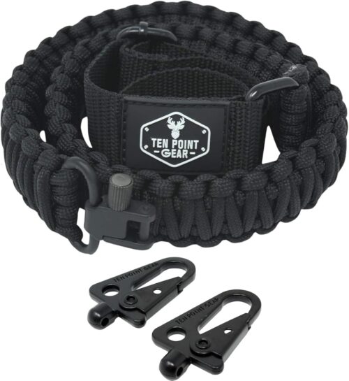Traditional Sling 2 Points 550 Paracord | Adjustable w/Swivels and Clips | Outdoors and Hunting Use | Multiple Color Options | Many Survival Uses