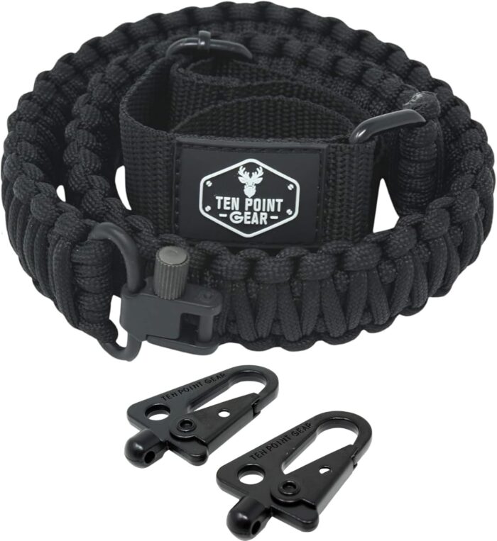 Traditional Sling 2 Points 550 Paracord | Adjustable w/Swivels and Clips | Outdoors and Hunting Use | Multiple Color Options | Many Survival Uses