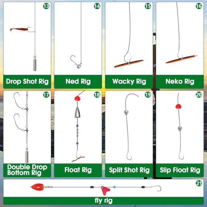 411/601-Piece Fishing Gear Accessories Kit, [2025 New] Tackle Box With Pliers, Fish Lip Grips, Hooks, Weights, Jig Heads, Swivels, 21 Pre-Made Rigs Gear for Lures - Image 4
