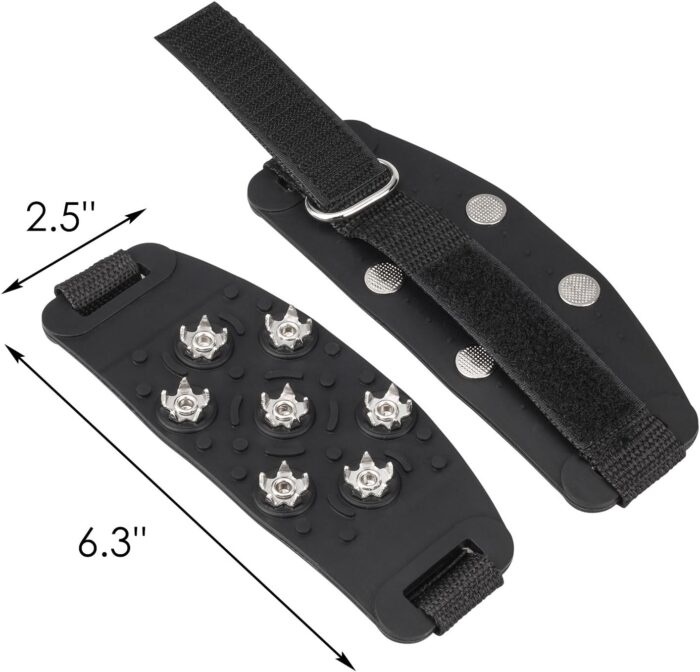 Crampon Traction Cleats Anti-Skid Traction Grips Crampons Spikes 7 Point Cleats for Footwear for Walking, Jogging, Hiking, Mountaineering Ice Snow Grips - Image 7