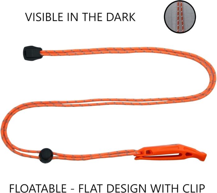 Emergency Whistles with Lanyard Safety Whistle Survival Shrill Loud Blast for Kayak Life Vest Jacket Boating Fishing Boat Camping Hiking Hunting Rescue Signaling Kids Lifeguard Plastic 2 Pack - Image 6