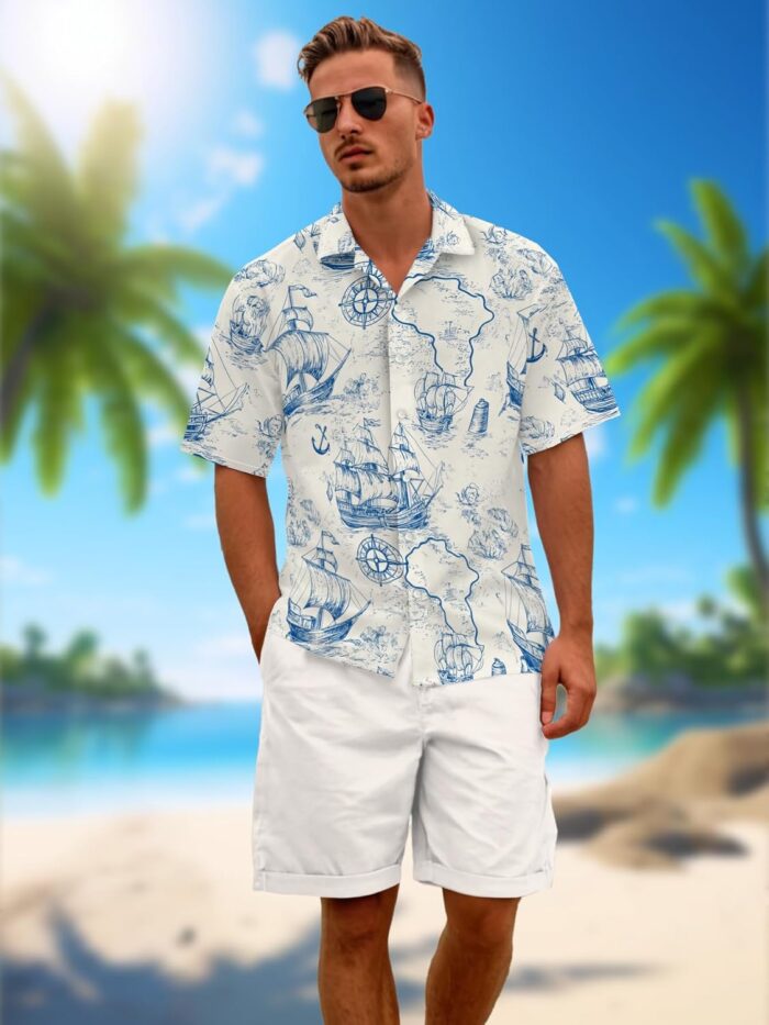 Hawaiian Shirts for Men Summer Beach Casual Short Sleeve Button Down Shirts Novelty Print Tropical Beach Shirts - Image 5