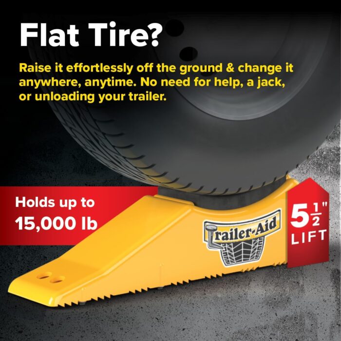 Camco Trailer Aid Plus - 5 1/2" Lift Tandem Tire Trailer Ramp - Quickly Change RV & Trailer Tires Without Unloading Cargo - Trailer & RV Accessories for Easier Hauling (21002) - Image 3