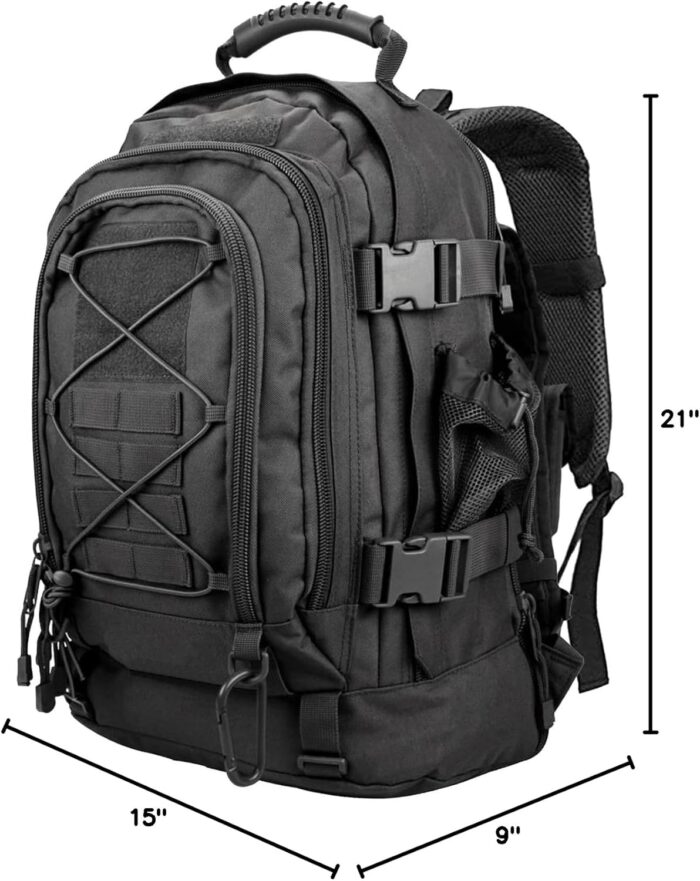 Tactical Backpack Military Army Daypack - Assault Pack for Men Molle Backpacks Bug Out Bag 3 Day Pack for Hiking Camping Travel Hunting Rucksack Trekking Black - Image 10