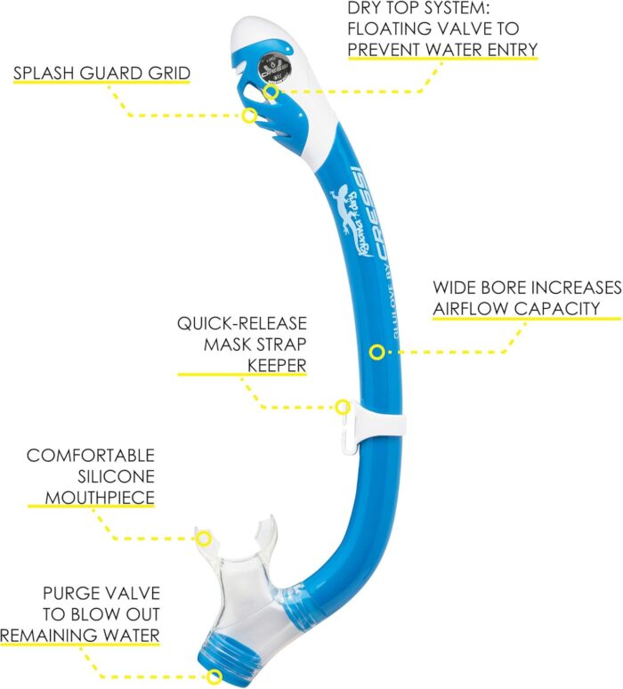 Cressi Snorkeling Silicone Set (mask & Dry Snorkel) for Kids Aged 5 to 15 Year Old - Pegaso & Iguana Dry: Designed in Italy - Image 3