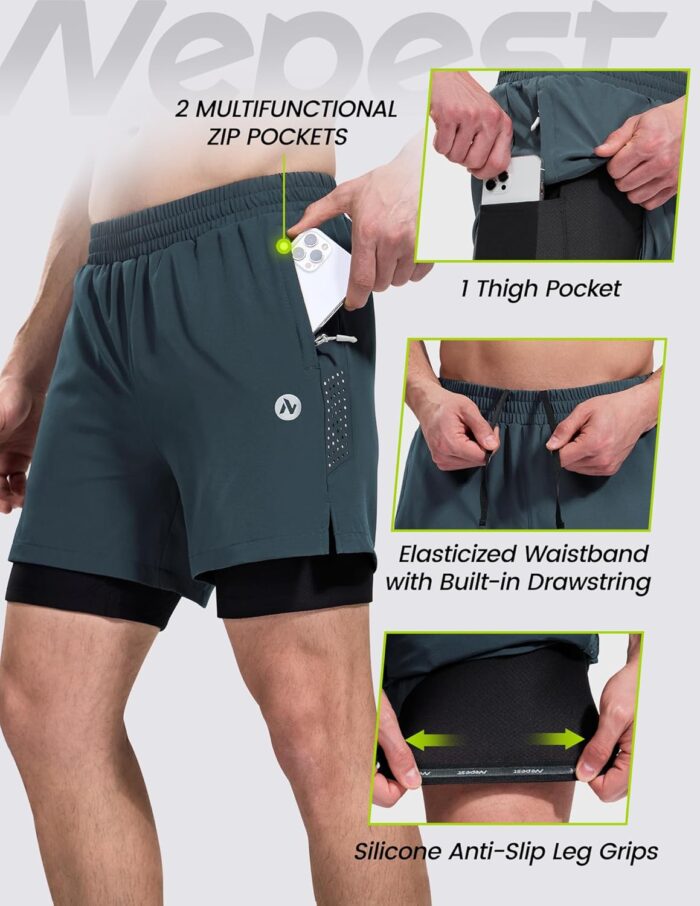 Men's Mountain Bike Shorts 4D Padded Cycling Bicycle Biker Riding Loose-fit Gel Padding MTB Shorts Zipper Pockets - Image 3