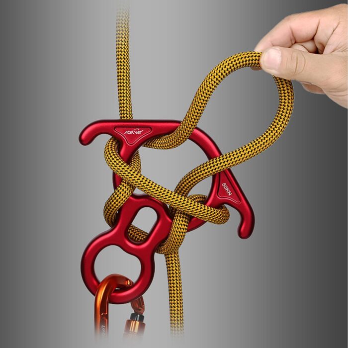 50KN Rescue Figure, 8 Descender Large Bent-Ear Belaying and Rappelling Gear Belay Device Climbing for Rock Climbing Peak Rescue 7075 Aluminum Alloy - Image 13