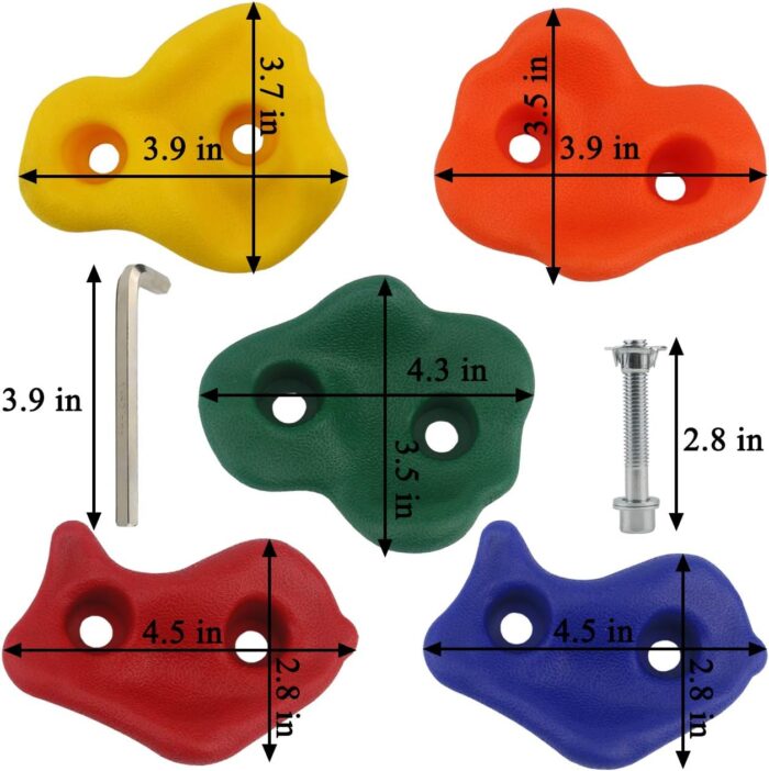 Ogrmar 25 PCS Rock Climbing Holds Set with Mounting Screws and Hardware for DIY Kids Indoor and Outdoor Play Set Use - Image 6