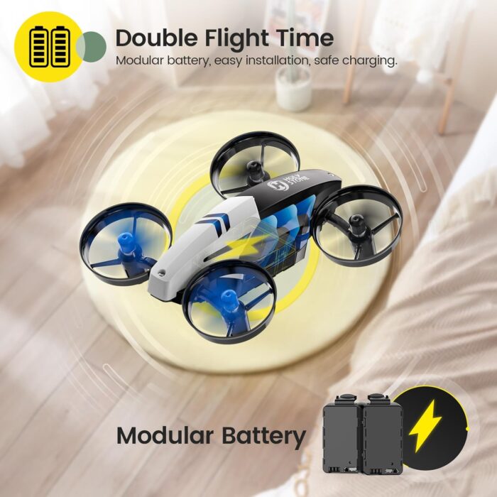 Holy Stone HS210T Drones for Kids, 2 IN1 MINI Indoor Drone with Land & Fly Mode, Four Posture Deformations RC Quadcopter with 3D Flip, Auto Hovering, Christmas Birthday Toy Gift for Boys and Girls - Image 9