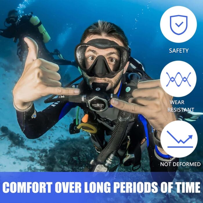 Scuba Diving Mouthpiece, Silicone Snorkel Mouthpiece Regulator Replacement with Regulator Tie Fits Most Standard Regulators Scuba Diving Accessories, Orange/Black/Yellow/Green - Image 5