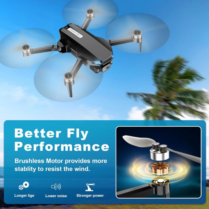 GPS Drone with Camera for Adults, 2K HD FPV Drones with Auto Return, Follow Me, Circle Fly, Waypoint Fly, Stable Hover, Brushless Motor, Foldable 5G Transmission FPV Quadcopter - Image 6
