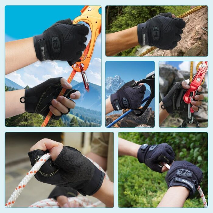 Seibertron Full or Half Finger Padded Palm Lightweight Breathable Climbing Rope Gloves for Climbers, Rock Climbing, Rescue, Adventure, Sailing, Kayaking, Outdoor Sports - Image 7