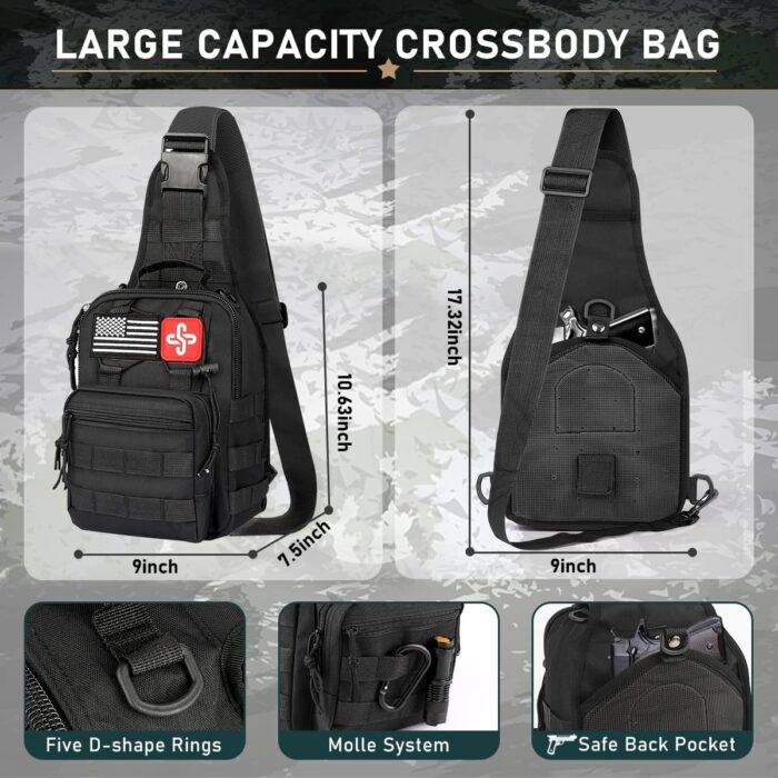 Survival Kit, 262Pcs Survival Gear and Supplies with First Aid Kit Pouch and Crossbody Bag, Emergency Kit with Tent, Camping Axe Hammer, Survival Shovel w/Pick, Bug Out Bag Gifts for Men Women - Image 2