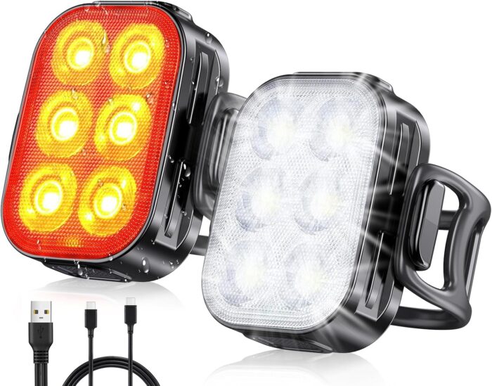Bike Lights for Night Riding, USB Rechargeable Bike Lights Front and Back, Waterproof IP65 Bicycle Light, 4+6 Modes Bike Headlight and Tail Light Set,1.5 Hrs Fast Charging, Easy to Install - Image 8