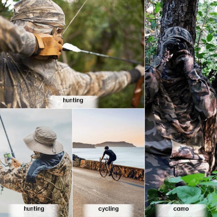 Camo Balaclava Face Mask with Mesh Breathable Holes for Man and Women-Huning Fishing Sking Windproof UV Protection - Image 3