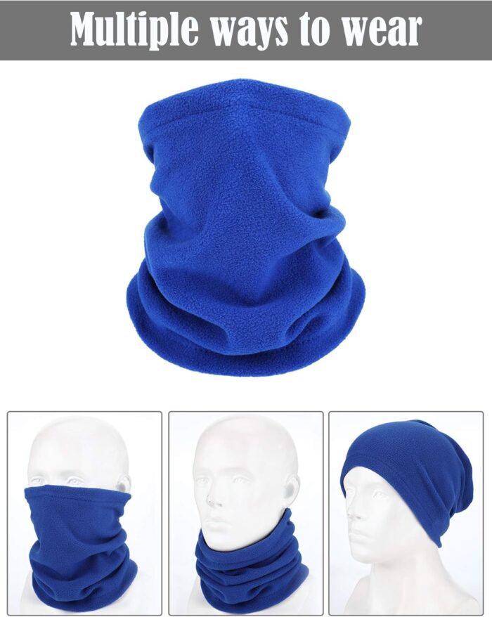 4 Pieces Winter Neck Warmers Fleece Gaiter Windproof Face Covering - Image 3