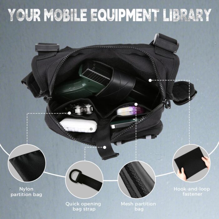 Outdoor Sports Chest Bag for Men, Chest Vest Holster Fits Most Pistols, EDC Travel Chest Pack for Running, Hiking - Image 3