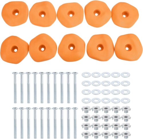 PATIKIL Rock Climbing Holds, Climbing Rock Wall Grips Play Set Climber with Single Holes for Playground Accessories Training Indoor Outdoor Tree