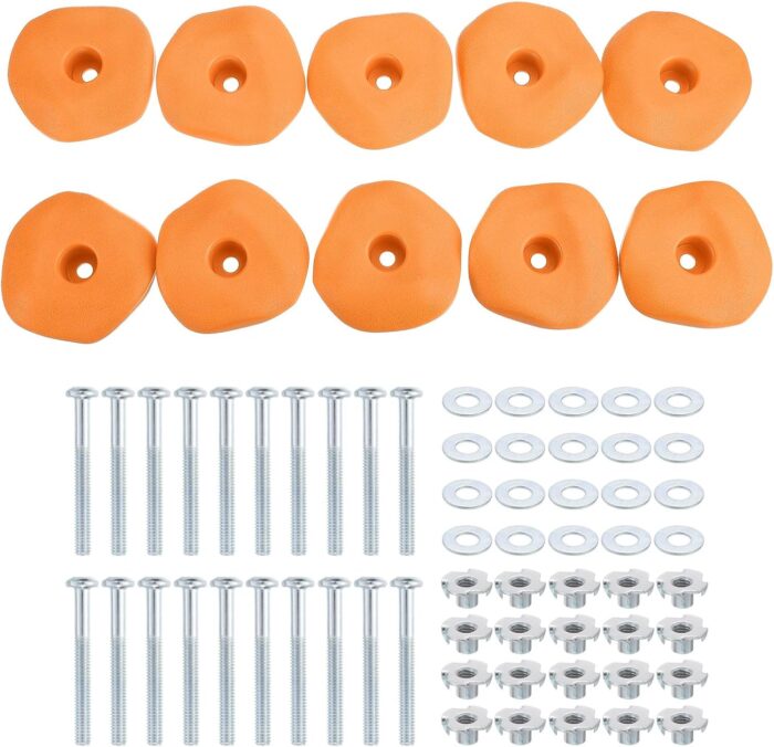PATIKIL Rock Climbing Holds, Climbing Rock Wall Grips Play Set Climber with Single Holes for Playground Accessories Training Indoor Outdoor Tree